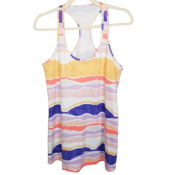 Lulumelon Womens Multicolor Racerback Tank Top Athletic Scoop Neck Sleeveless - Picture 1 of 5